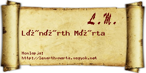 Lénárth Márta névjegykártya